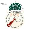 Christmas Atmosphere Ornament Countdown Calendar, Reusable Days Until Door Hanging Sign, Home Indoor Xmas Vintage Round Wreath Hanger for Holiday Wall