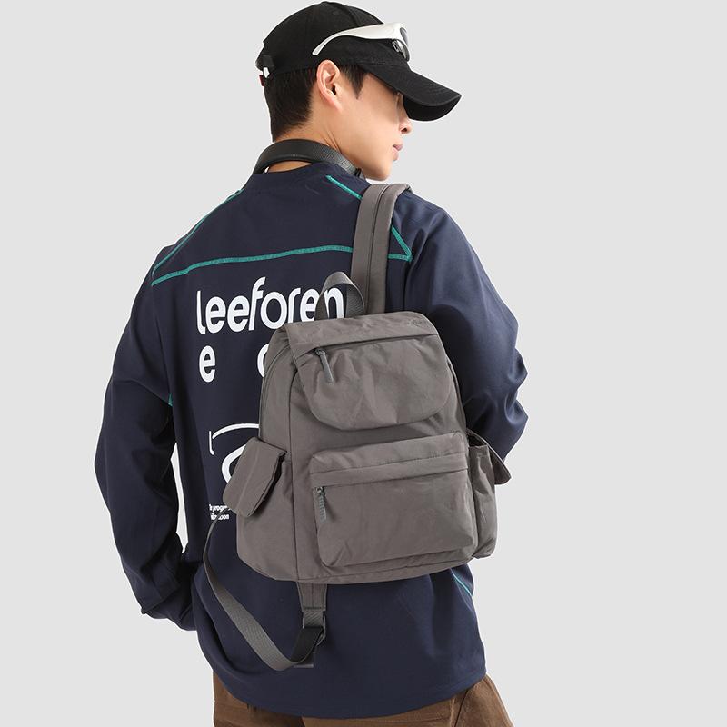 Schoolbag New Casual Versatile Backpack Commuter Solid Color Simple Backpack Women's Large Capacity Lightweight Student School Bag