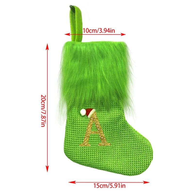 Holiday Sock Durablility Hanging For Candy Gifts Holder Festival Decoration Classical Christmas Letter Knitted Stocking
