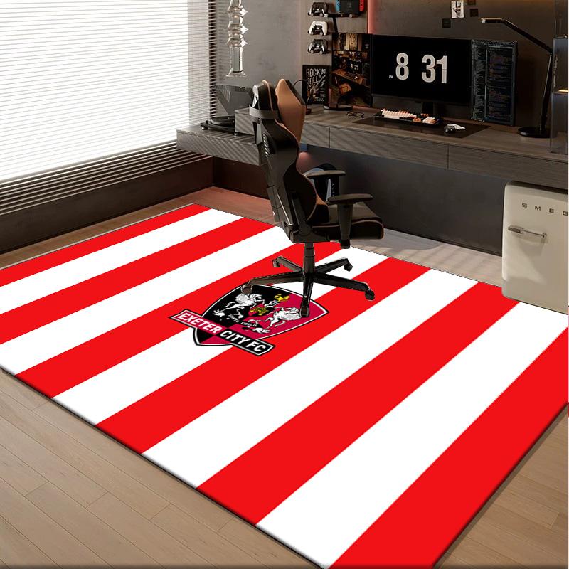 1PC Rug Exeter City Fc Crest Carpet, Chair Rug,Area Rug for Office Bedroom Living Rooms Bedroom, Doormat Decor Christmas Fan Gifts