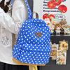 Schoolbag Korean retro polka dot backpack female campus versatile lightweight student schoolbag cute leisure commuter travel backpack
