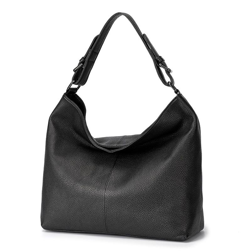 

Простая винтажная дизайнерская брендовая кожаная сумка через плечо для женщин, женская дорожная сумка-тоут, ручная сумка, большая вместительная сумка через плечо чёрный