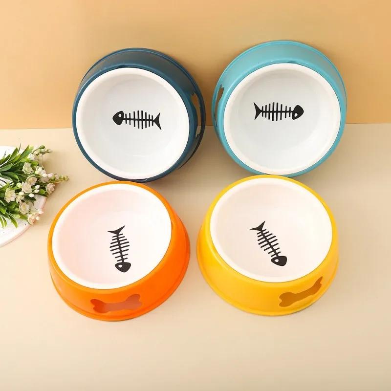 

Anti-Cervical Reinforcement Snack Plate High Foot Pet Bowl for Cats and Dogs, Plastic Cat Food Rack, Canned S Темно-синій