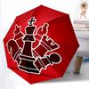 1pc Chess Strategy Automatic Open/Close Umbrella with One-Touch Button, Compact Folding Canopy, Sturdy 8-Rib Windproof Design S33