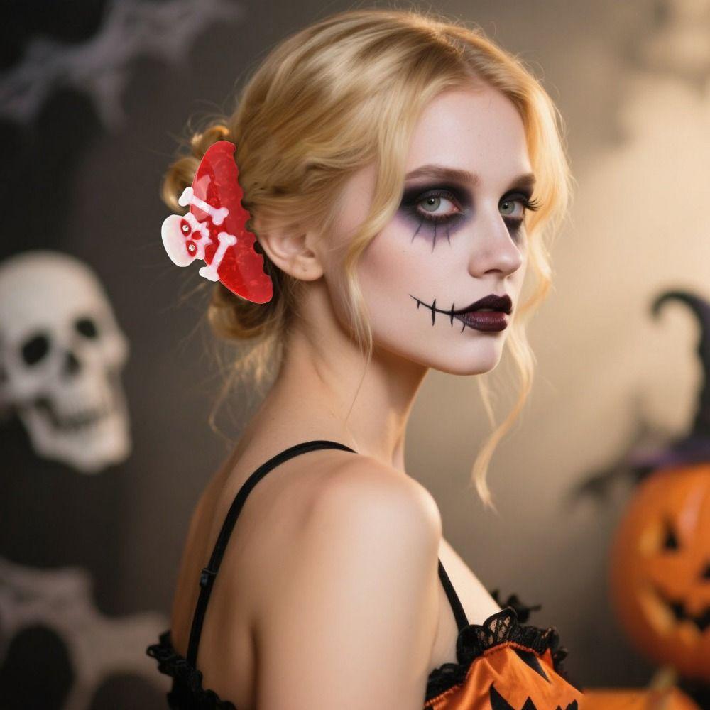 Spider Halloween Themed Gripper Cross Skeleton Shark Clip Fashion Halloween Hair Claw Girls