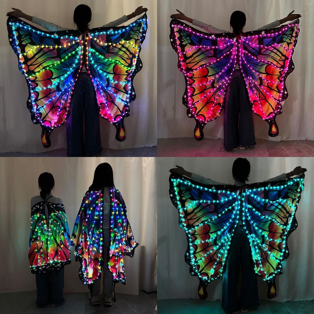 Fantasievolle LED-Schmetterlingsflügel mit Fernbedienung für Bauchtanzkostüme