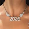 Rhinestone 2026 Jewelry Suit Exaggerated 2026 Necklace Vintage Happy New Year Earrings  Christmas