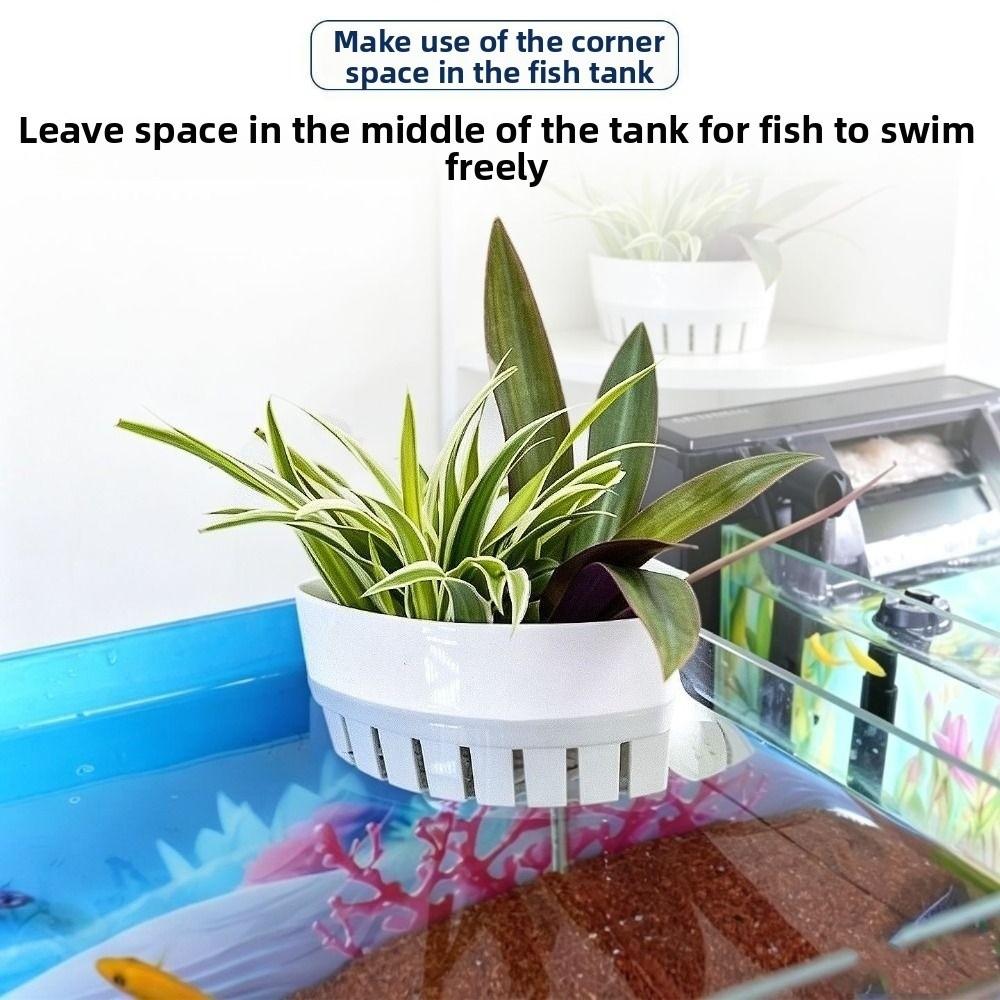 Plastic Fish Tank Planter Slotted Corner Plant Basket Hydroponic Plant Holder Hydroponic Planting