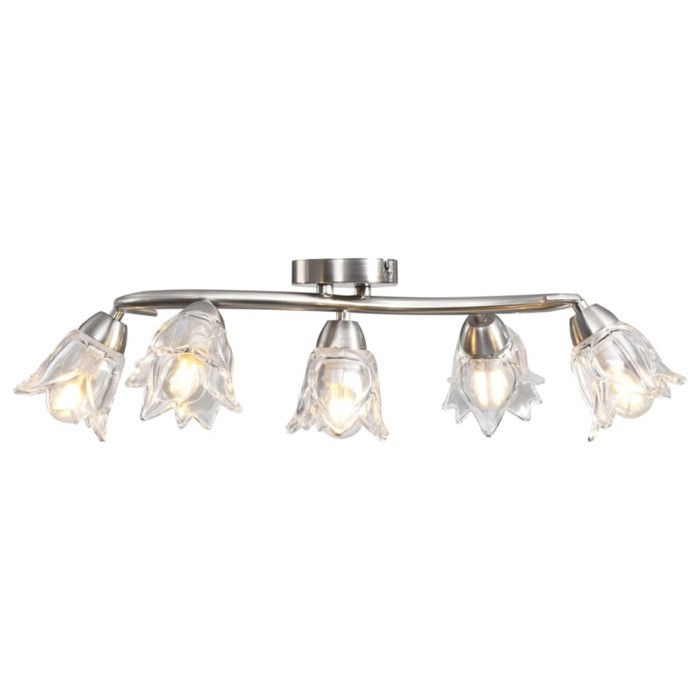 VidaXL Plafonnier et Abat-jour Lustre Lampe Suspendue Luminaire d'Intérieur Salon Chambre à Coucher Verre Transparent 5 289233