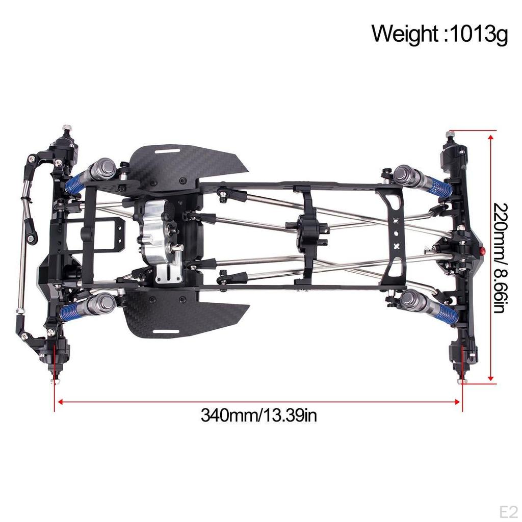 1/10 RC Crawler Carbon Fiber Chassis Kit Accessory Replacement Easy to Install High Clearance with