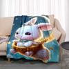 3D Cartoon rabbit pattern printed blanket for living room bedroom home decor children's room bed blanket picnic blankets Luxury