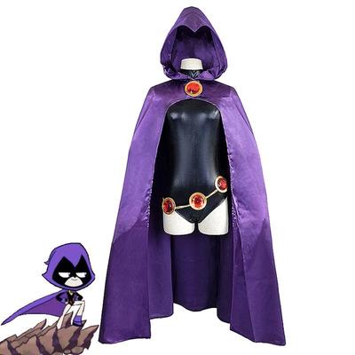 Kostým pro cosplay Raven z Teen Titans v dvoudimenzionálním anime stylu