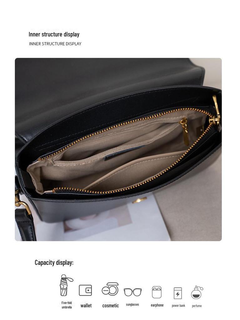 Trendy Autumn/Winter Women's Genuine Leather Tofu Bag - Elegant, High-Quality Shoulder and Crossbody Design