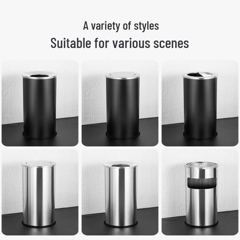 Stainless Steel Round Hotel Lobby Outdoor Trash Can