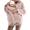 Manteau d'hiver chaud en peau de mouton unie à col roulé ample pour femme