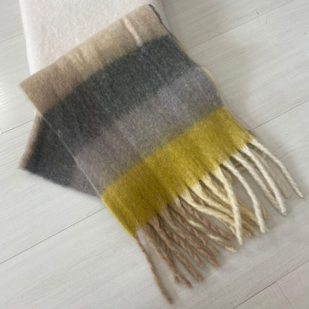 New AC plaid mohair scarf soft waxy warm scarf autumn and winter imitation cashmere shawl women