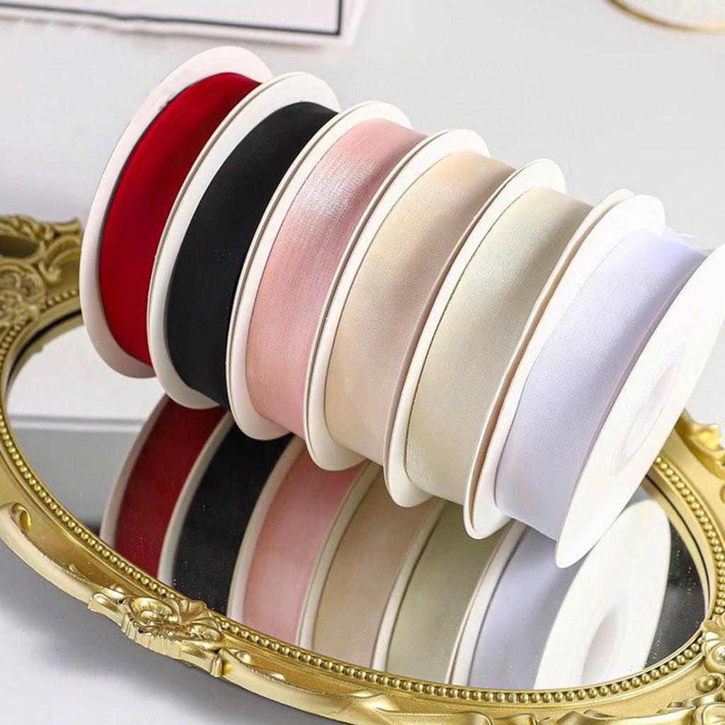 Beautiful Translucent Chiffon Ribbons 2.5cm Width DIY Handicraft Bowknot Festival Gift Box Packing Ribbons