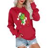 Women's Casual Comfortable Neck Hooded Long Sleeve Christmas Print Warm Sweatshirt