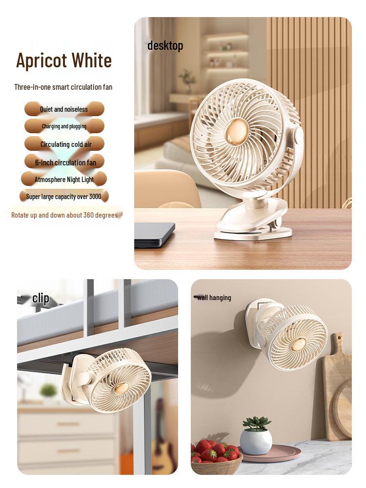 

Rechargeable Mini USB Clip Fan for Office, Dorm & Desktop 163*228*95mm