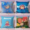 Cute P-Ponyo Cartoon Cushion Cover Short Plush Double-Sided Printing Home Machine Washable In Warm Winter Pillow Case