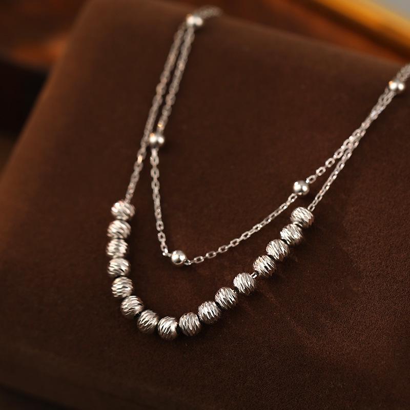 

Браслет на ногу Banyan Tree 2024 с двойным рядом серебряных бусин - Женский классический и сексуальный летний аксессуар для ног 925 Silver платиновый