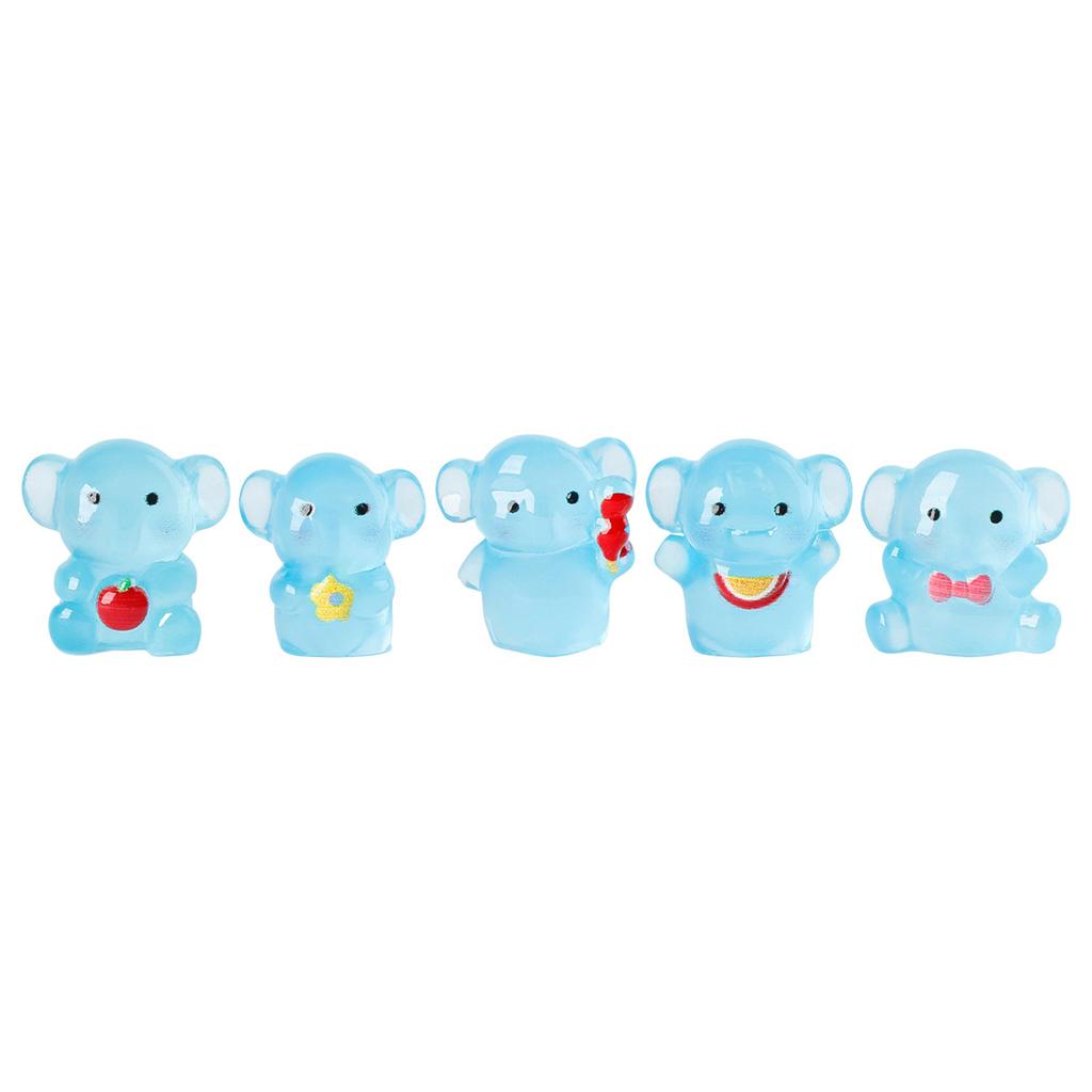 10 Pcs Glow-in-the-dark Cute Baby Elephant Resin Desktop Decorations Ornaments Diy Handmade Hairpin Keychain Accessories Toys