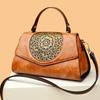New retro women's bag medium embossed soft leather shoulder messenger bag fashionable portable women's bag