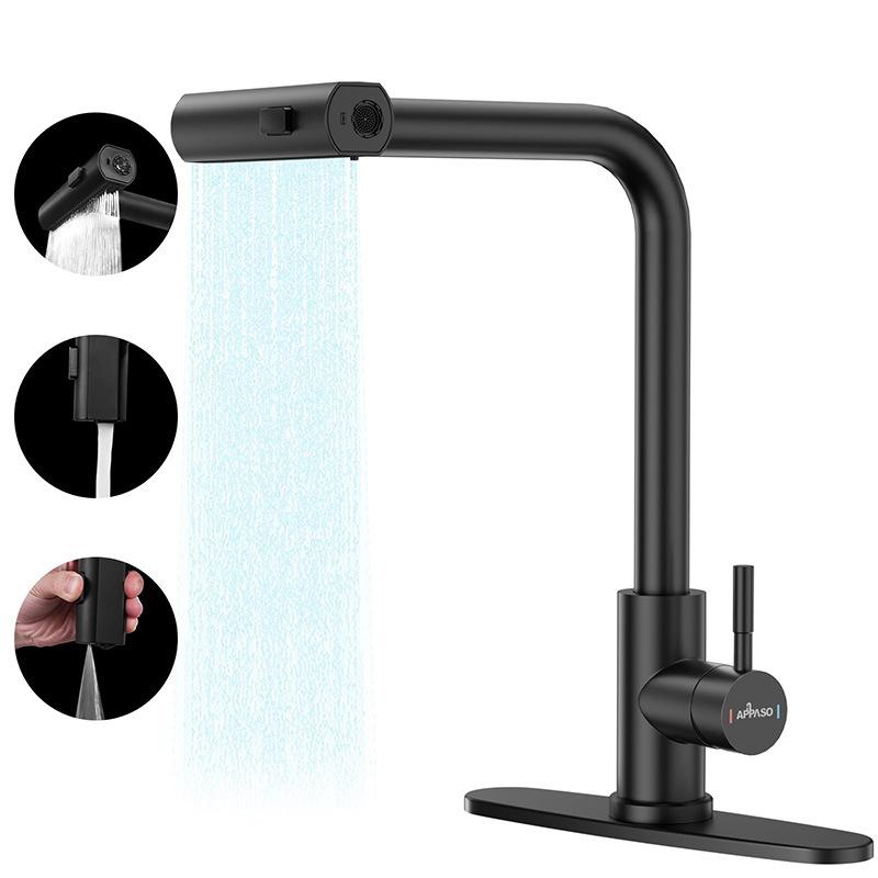 Tuqiu Kitchen Faucets  Brushed Gold Pull Out Kitchen Faucet Mixer Tap  Grey/Niickel Water Mixer Tap Mixer Tap