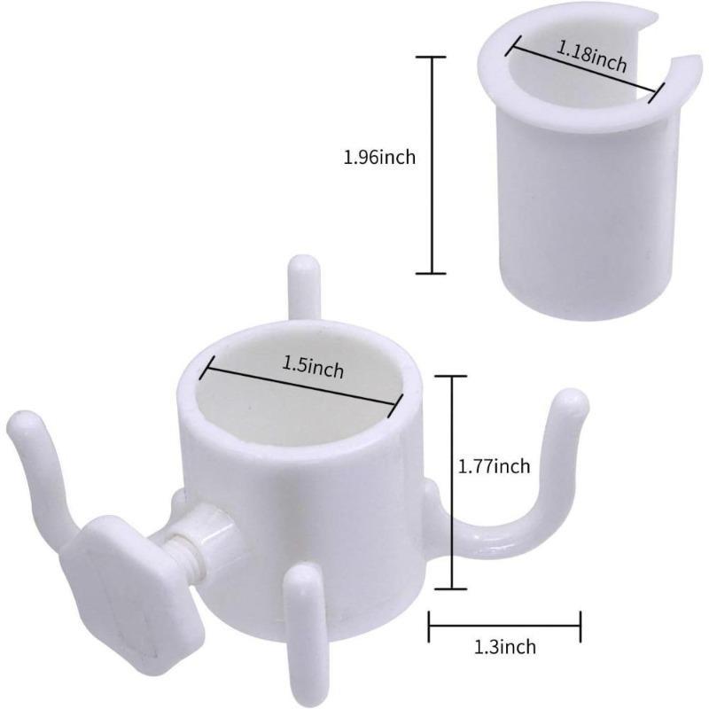 Beach Umbrella Hanging Hook 4Prong Plastic Umbrella Hook Hanging for Towels Hats Clothes Camera Sunglasses Bags Fit for Beach Camping Trips Blue&White