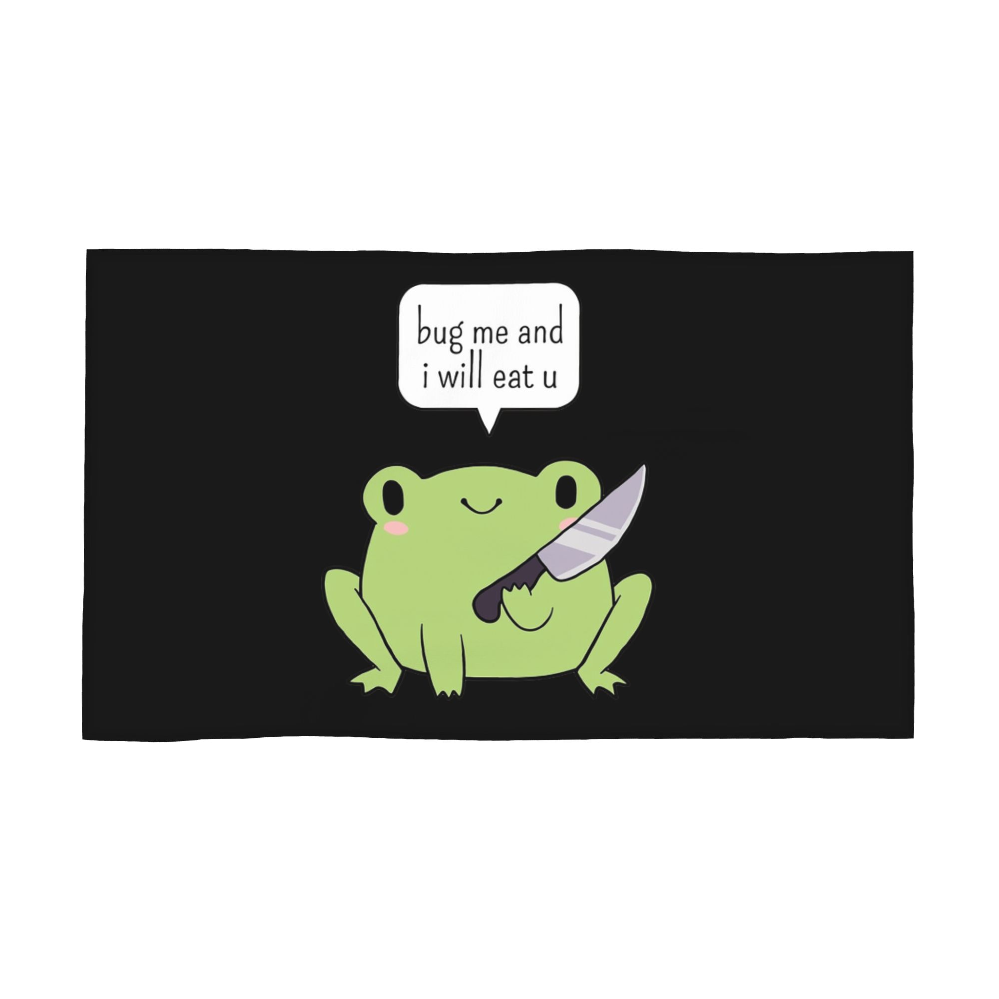 

Cute Frog With A Knife Soft Face Towel Quick Dry Pool Bath Cotton Towels Absorbent Quick W30*H60(CM)