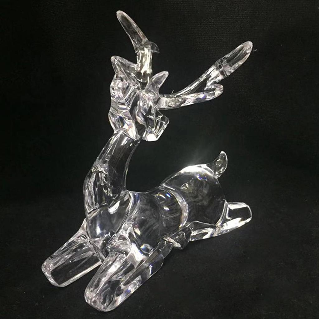 Deer Statue Decor Animal Sculpture Acrylic Accessories Creative Desktop Ornament Reindeer Figurine