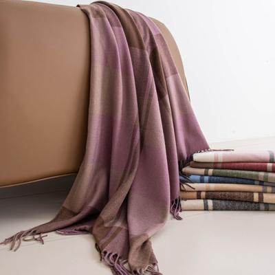 Atmospheric Scarf Grid Scarf Winter Advanced Sense of Gradual Change Grid Fashion Versatile Thickened Couple