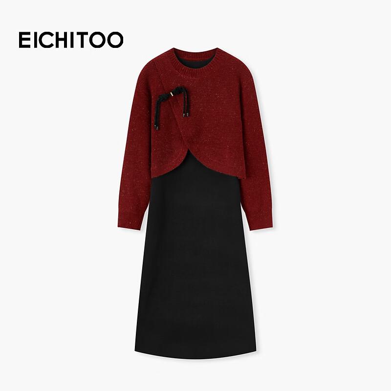EICHITOO New Chinese Style Elegant Two-Piece Knitted Dress L