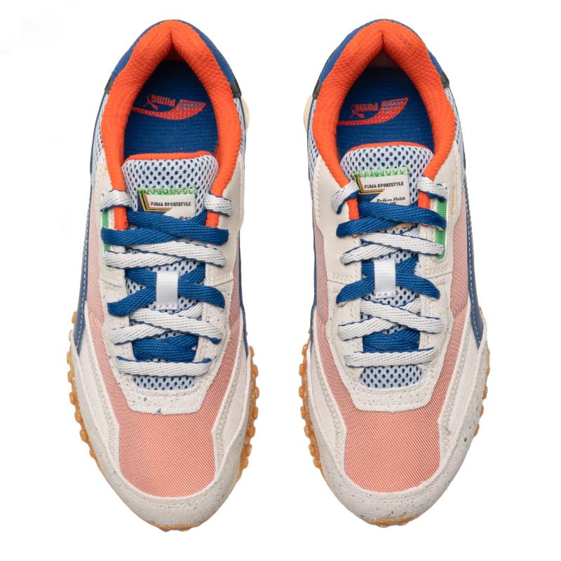 New PUMA Blktop Rider Anti Slip Wear Resistant Low Top Casual Shoes Unisex Orange Blue 398164-01