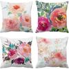 Emvency Set of 4 Peonies Throw Pillow Covers Summer Watercolor Floral Pink Flower Girly Pastel Mint Colorful Decorative Pillow Cases Home Decor