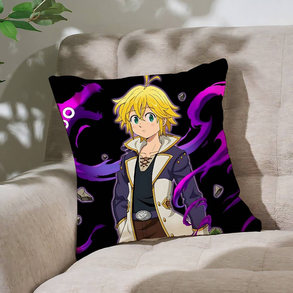 The Seven Deadly Sins Anime Pillow Case Throw Pillow Cover Nordic Vintage Style Cushion Covers Home Living Room Sofa Couch Seat