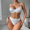 French Lace Trim Patchwork Bra & Panty Set