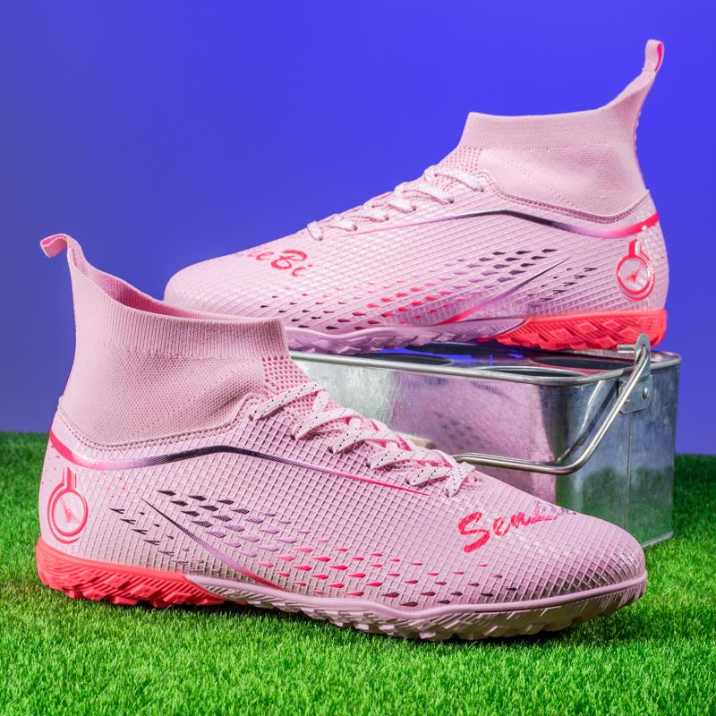 33-46 Men's/Women's Football Boots Rubber Soft Sole Short Nails Artificial Turf Youth Kids Football Shoes