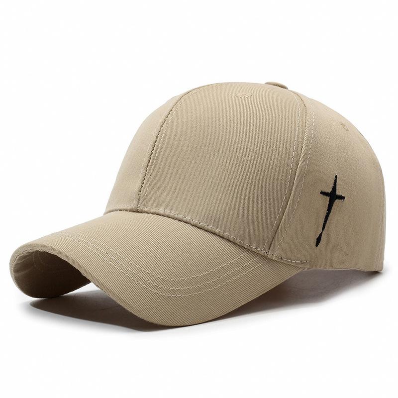 Spring Side Embroidered Cross Sport Cap Sunshade Baseball Cap for Young Men Women