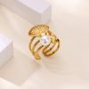Ocean Pearl Starfish Shell Rings For Women Men Stainless Steel Gold Color Ring Summber Jewelry Beach Holiday Gifts Bague
