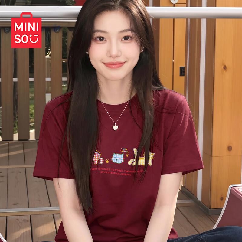 MINISO Women's 2026 Summer Cotton Relaxed Fit T-shirt