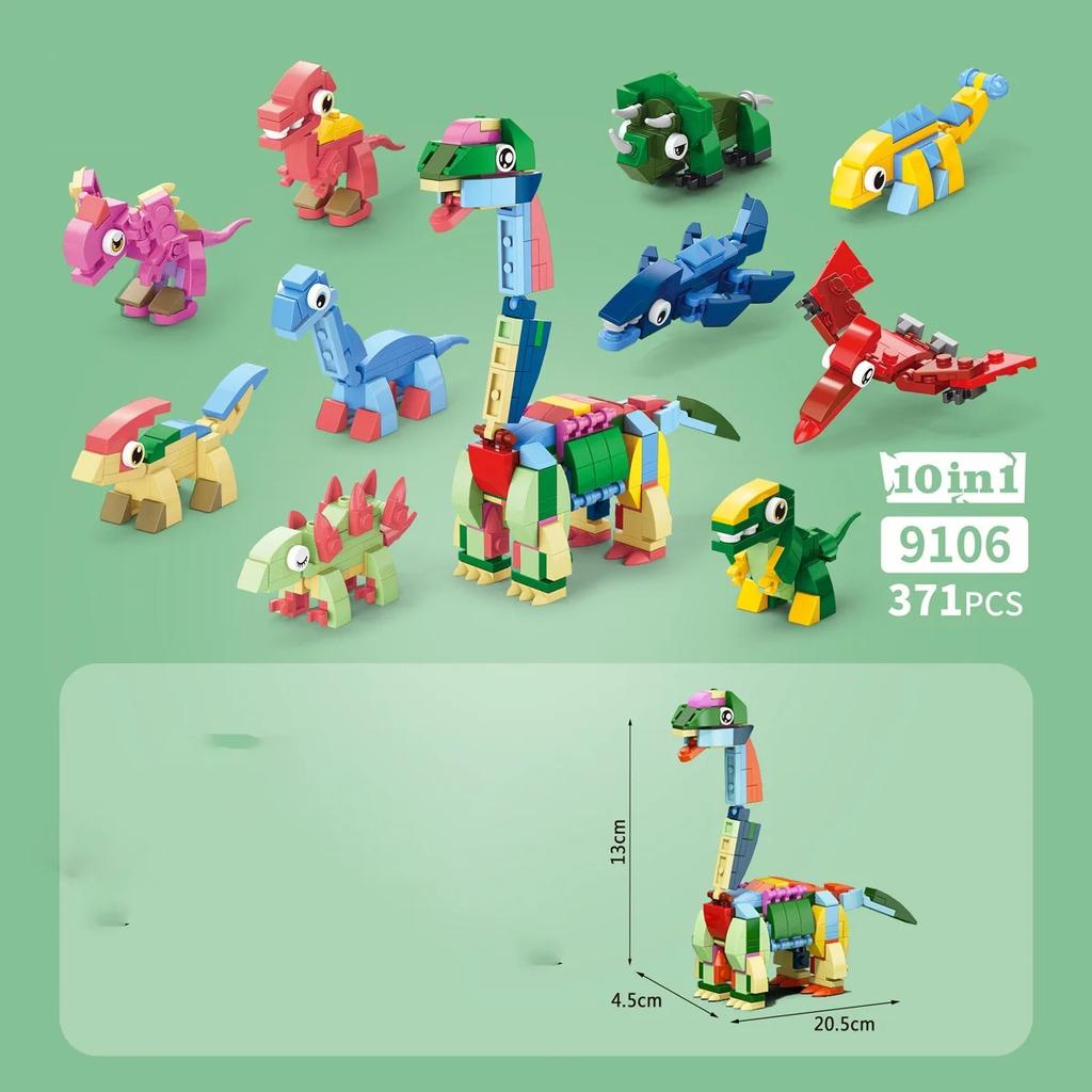 Insect Animal Park Cartoon Dog Model MOC Building Blocks Turtle Butterfly Dinosaur City Construction Bricks Toys for Children
