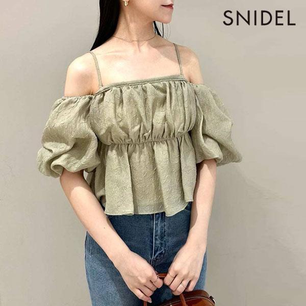 SALE50%OFF SNIDEL Tops 25 Autumn/Winter Off Shoulder Ruffle Blouse Mid Length Short Sleeve swfb254207