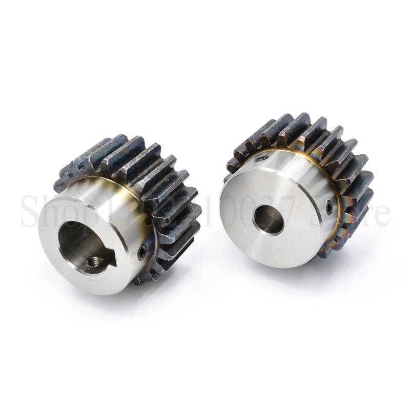 1 PZ 2M 12T-24T Pignone Cilindrico Foro 8/10/12/14/15/16/17/18/19/20/22/24mm Acciaio al Carbonio Pignone Motore con Gradino