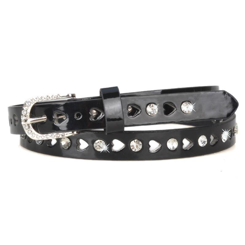 

Женский пояс со стразами, декоративный пояс с инкрустацией, ажурный, универсальный, тонкий, узкий, яркие кожаные брюки, ПУ, карамельный цвет чёрный