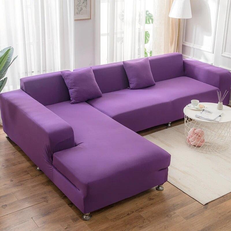 1 шт., однотонные чехлы для дивана для гостиной, эластичные L-образные угловые чехлы для диванов, чехлы для стульев, защита для мебели, домашний декор