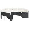 VidaXL Canapé de jardin avec coussins rond noir résine tressée, canapé d’extérieur, canapé de forme ronde, canapé de jardin 3318531