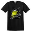 Car Graphic T Shirt for Auto Enthusiasts Racing Tee with Bold Stripes Design