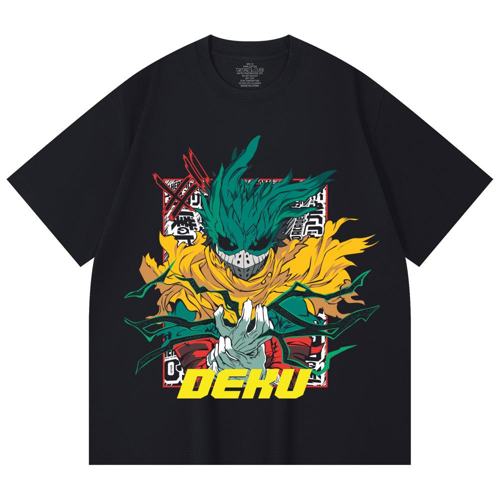 230 Gsm 100% Cotton My Hero Academia V23 Deku Print Unisex Heavy Cotton T Shirt