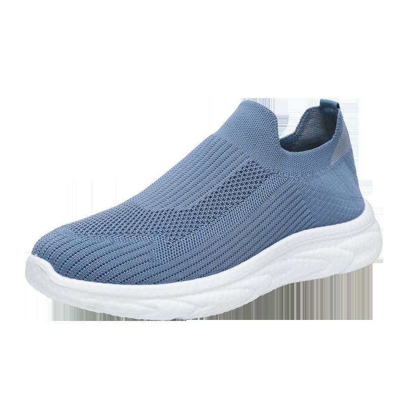 Flying woven men's shoes spring and autumn thick-soled fashion casual shoes low-top simple and breathable dad